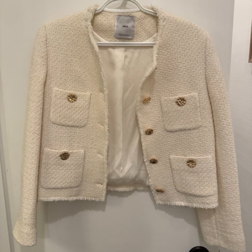 Mango Pocket Tweed Jacket